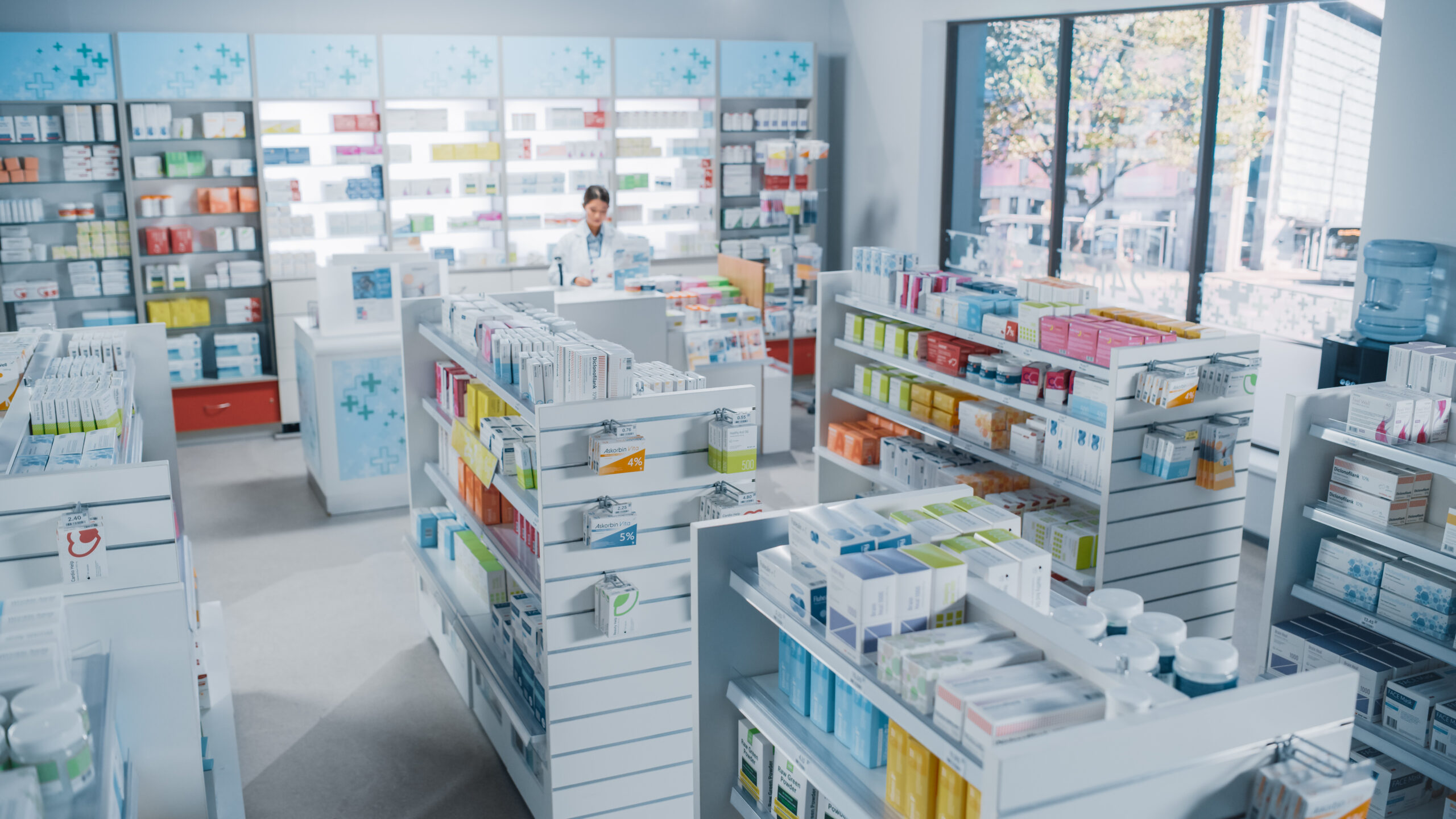 Big,Modern,Pharmacy,Drugstore,With,Shelves,Full,Of,Packages,Full Big,Modern,Pharmacy,Drugstore,With,Shelves,Full,Of,Packages,Full